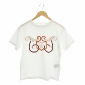 エルメス HERMES L’INSTRVCTION DV ROY Tシャツ カットソー 半袖 34 白 ホワイト /MY ■OS ▲H レディース