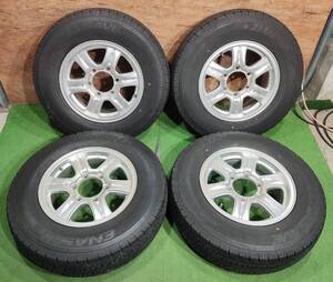 195/80R15 (107/105L LT) DUNLOP ENASAVE VAN01【2020年】(Weds KEELER) 15X6J ET33 6H/139.7 4本セット！