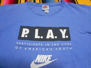 １９８０年代 NIKE ナイキ P.L.A.Y. バスケットボール フットボール マラソン オリンピック ビンテージ Tシャツ MADE IN USA シアトル