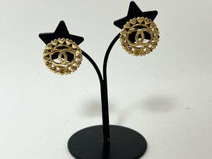 送料無料 CHANEL シャネル Round Heart Cocomark Earrings ハート ラウンド ココマーク ピアス ゴールド金具 L23P ABA273 超美品