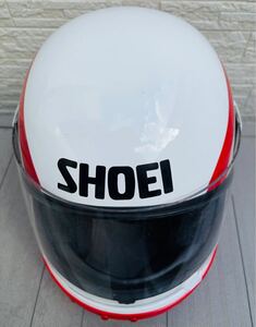 【希少】SHOEI ショウエイ TF-280F7 フルフェイス ヘルメット Mサイズ 57-58cm ホワイト レッド 白 赤 1991年製 日本製