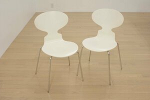 Fritz Hansen フリッツハンセン ant アントチェア 2脚 アルネヤコブセン デンマーク 北欧 デザイナーズ ホワイト ラッカー スタッキング A