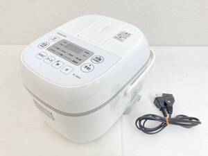 【IE52】(O) TOSHIBA 東芝 マイコンジャー 炊飯器 3合炊き RC-5MFM 2021年製 白 ホワイト 炊飯ジャー 家電 通電保温確認済み 中古現状品 