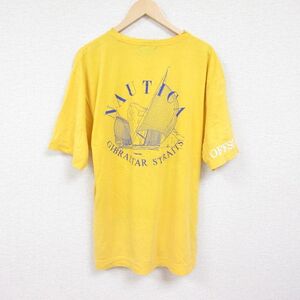 XL/古着 ノーティカ NAUTICA 半袖 ブランド Tシャツ メンズ 90s ワンポイントロゴ 帆船 胸ポケット付き 大きいサイズ コット