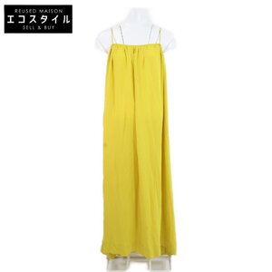 美品/ THE ROW ザ ロウ 4927-W1623 Howard Maxi Dress シルク100% マキシ丈 キャミソール ワンピース XS イエロー レディース