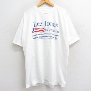 XL/古着 半袖 ビンテージ Tシャツ メンズ 90s Lee Jones 大きいサイズ ロング丈 コットン クルーネック 白 ホワイト 23aug19 中古 5OF