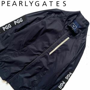 【送料無料】【未使用】Pearly Gates パーリーゲイツ　PGG ナイロンジャケット　メンズ　ゴルフ　5 L アウター　ネイビー　紺色