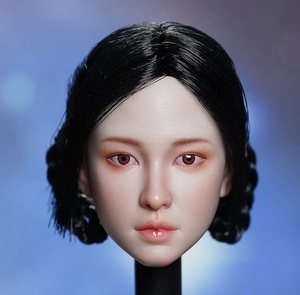 1/6 アクションフィギュア 専用 交換ヘッド 汎用 美形 アジア 女性 みつあみ団子 Tassibeauty 1:6 PVC 12インチ H442