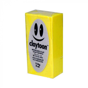 MODELING CLAY(モデリングクレイ)　claytoon(クレイトーン)　カラー油粘土　イエロー　1/4bar(1/4Pound)　6個セット