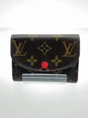 LOUIS VUITTON ポルト・モネ・ロザリ_モノグラム・キャンバス_BRW_フューシャ PVC ブラウン レディース