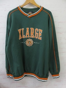 XLARGE エクストララージ PIPING V NECK SWEAT スウェット トレーナー 101224012016 グリーン L 991832213