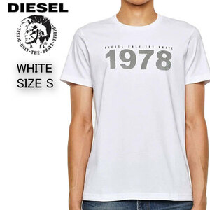 新品 DIESEL ディーゼル クルーネック プリントTシャツ T-DIEGOS-N33 ホワイト S