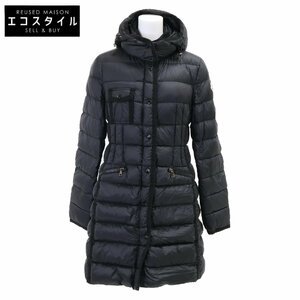 美品/国内正規 MONCLER モンクレール HERMINEエルミンヌ フード付ダウン コート 2 ブラック レディース