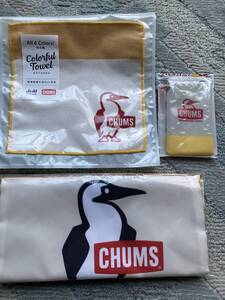 ③★CHUMS チャムス 未開封品★ショルダーベルト付　2wayトートバック＋ カラフルタオル+カラビナ 3点セット アサヒ