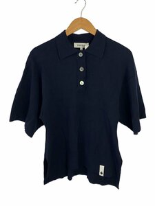 ENFOLD◆WIDE-ARM POLO-SHIRT/ポロシャツ/38/コットン/NVY/無地