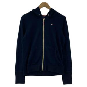 TOMMY HILFIGER トミーヒルフィガー ワンポイント　ジップアップ パーカー sizeS/紺