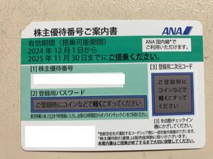 ANA株主優待券　1枚　～2025年11月30日まで 番号通知のみ　b