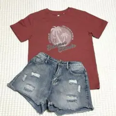 【２点セット】130 セットアップ Tシャツ 半袖 ショートパンツ 子供 女の子