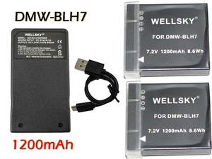 DMW-BLH7 互換バッテリー 2個 + DMW-BTC9 DMW-BTC12 Type C USB 超軽量 急速 互換充電器 バッテリーチャージャー 1個 Panasonic DC-GF90 