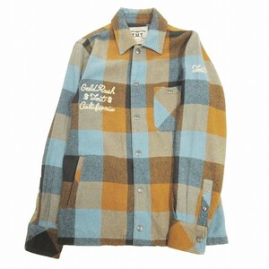 12AW ティーエムティー TMT L/SL JAZZ-NEP BUFFALO-CHECK SHIRT バッファローチェック フランネル ネルシャツ 長袖 ロゴ 刺繍 カットソー