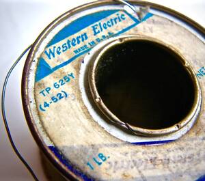 #339a_【特別セール価格】Western Electric_AT-6157_Copper Lashing wire_単線_0.65mm 22AWG 40年～50年代 2m売り