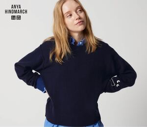 sale!新品タグ付☆UNIQLO x ANYA HINDMARCH☆プレミアムラムセーター3XL紺