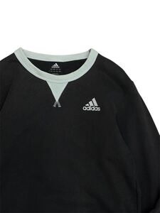 adidas アディダス スウェット トレーナー ブラック クルーネック Lサイズ 古着 店60