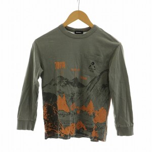 ディーゼル DIESEL Tシャツ カットソー 長袖 プリント ロゴ 8 130cm グレー ■GY99 /MQ キッズ