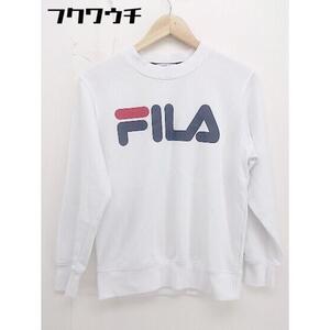 ◇ FILA フィラ プリント 長袖 トレーナー サイズM ホワイト レディース