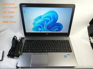 HP ProBook 650 G1 Core i5-4310M(2.7GHz) 15.6インチ 高解像度フルHD メモリ8GB SSD256GB DVD Webカメラ Windows11/office2016