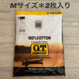 新品 未開封[グンゼ] インナーシャツ 半袖Tシャツ 肌着 Uネック G.T. HAWKINS ジーティーホーキンス 2枚入り HK10132 ホワイト/白 Mサイズ