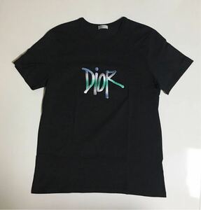 Dior x Stussy コラボ Logo Embroidered Tシャツ XXL BLACK ディオール ステューシー 刺繍 TEE Shawn ロゴ 半袖 カットソー ブラック 黒