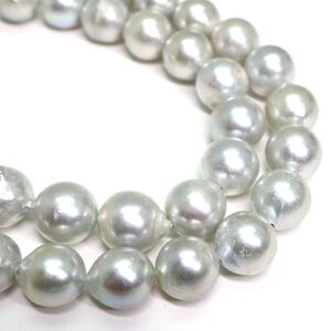 1円〜!!▼アコヤ本真珠ネックレス▼F 約54.8g 約44.0cm 約8.0-9.5mm珠 pearl パール jewelry necklace DA0/DE0 S378