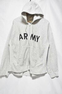 @美品 米軍実物 US.ARMY フーディー SF96 アメリカ古着 杢グレー フィジカルトレーニング L ビックサイズ