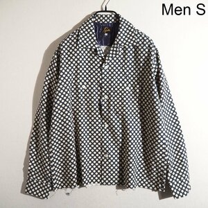 M6414P　▼Needles ニードルス▼ 新品 オープンカラー ウールシャツ ネイビー ホワイト ドット S / J0065 C.O.B. ONEUP SHIRT 秋冬 rb mks