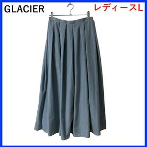 N3007★極美品★GLACIER*グラシア*ロングスカート*フレアスカート*レディースL*ライトブルー