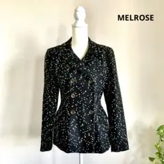 値下げ❣️MELROSE メルローズ ジャケット ダブル 水玉 黒 ブラック M