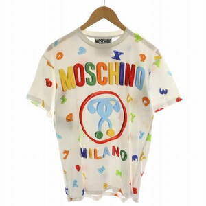 モスキーノ MOSCHINO ダブルクエスチョン Tシャツ カットソー 半袖 ロゴ XXS 白 ホワイト /AN16 メンズ