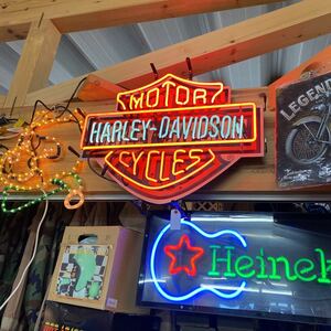 ハーレーダビッドソン　ネンオン管　看板　HARLEY-DAVIDSON 看板　