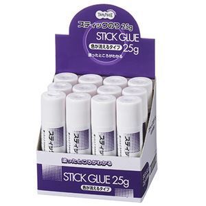 【新品】(まとめ) TANOSEE スティックのり色が消えるタイプ 25g 1セット（12本） 〔×10セット〕