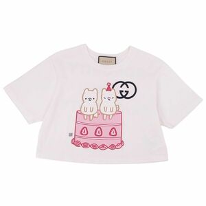 美品 グッチ GUCCI Pikarar Tシャツ カットソー 半袖 クロップド インターロッキング GG トップス レディース XXS cf04mo-rm11f09523