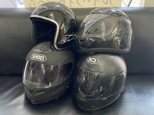 1円～ 中古 SHOEI/NOY/BARTON/他 マルチテック/他3モデル ヘルメット フルフェイス 4点セット バイク用品 サイズ不明 コレクター