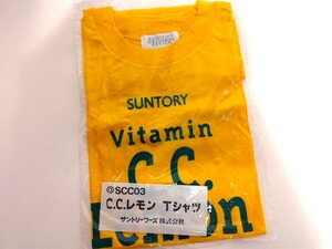 【C.C.レモン】Tシャツ◆非売品ノベルティ記念品企業物◆サントリー◆SUNTORY◆CCレモンロゴ当時物レトロ日本JAPAN新品未使用未開封限定品