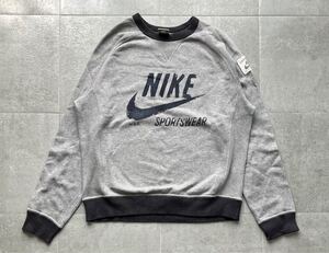 00s NIKE ナイキ　スウェット　ビッグロゴ　ヴィンテージ　グレー　短丈　Mサイズ