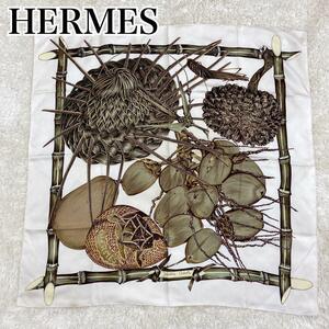 【極美品】HERMES　エルメス　カレ　90　クレオルの楽園　大判スカーフ　シルク　 SILK シルク 絹 ニューカレドニア限定 Jardin Creole 