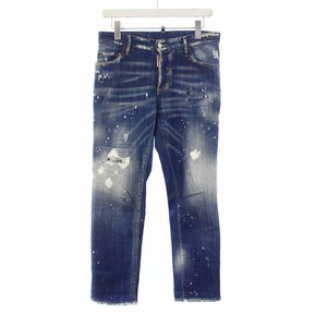 ディースクエアード DSQUARED2 Boyfriend Jean デニムパンツ ジーンズ ペイント ダメージ加工 38 M 青 ブルー S72LB0106