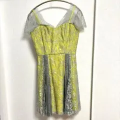 bcbg！レースミニドレス イエローとシルバー