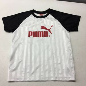 送料無料★PUMA プーマ★半袖Tシャツ★トップス★キッズ ジュニア 130★ホワイト★黒白#20110srr