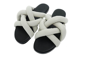 モンクレール MONCLER ×JW Anderson ジェイダブリューアンダーソン 22AW JBRAIDED SLIDES SANDALS ブレイド スライド サンダル 43 グレー