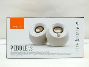 n5200 Creative Pebble V3 ホワイト アクティブ スピーカー SP-PBLV3-WH Bluetooth 5.0搭載 [094-240905]